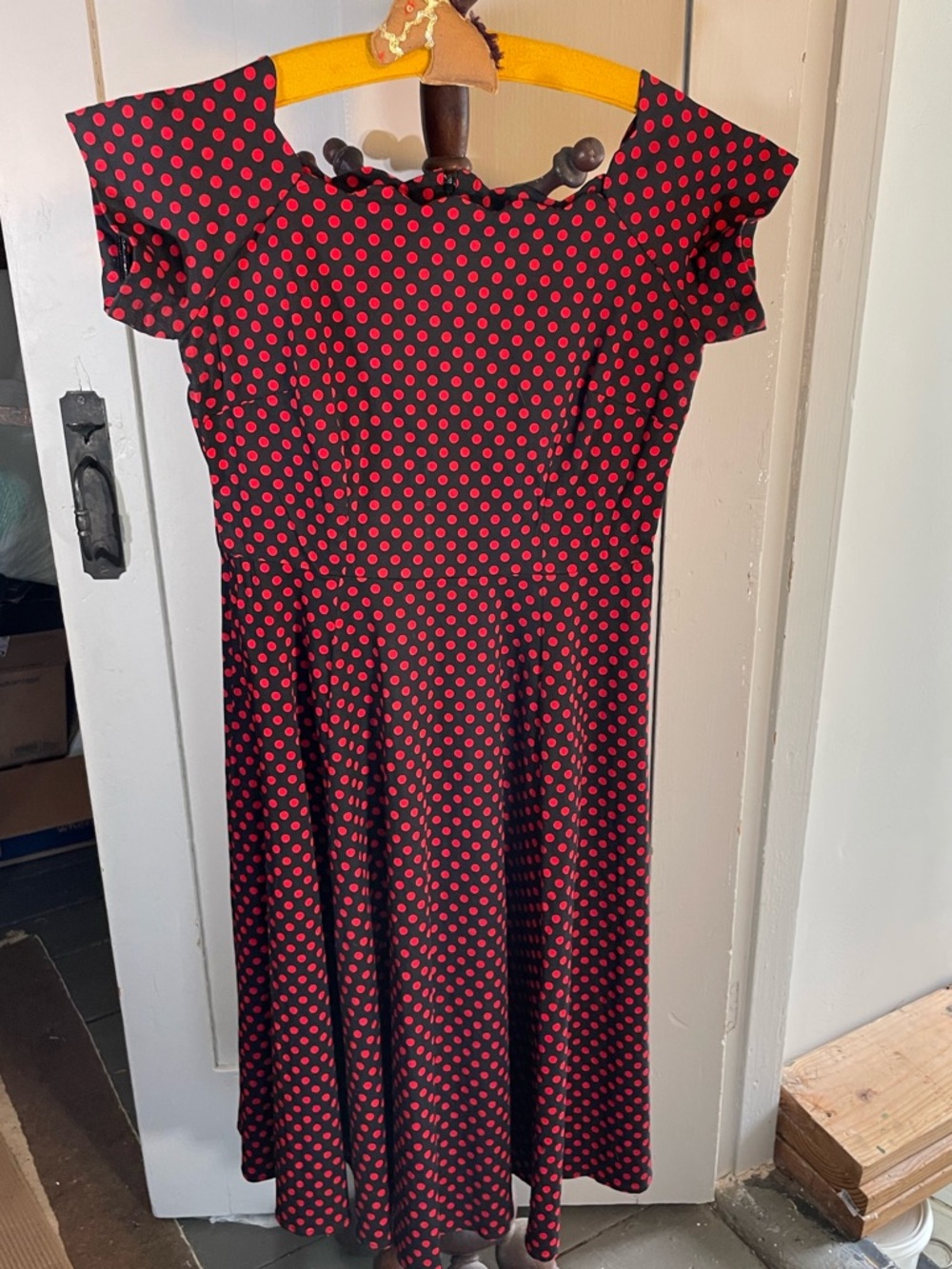 Red Polka Dot Fit-and-Flare Dress - Women